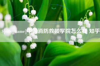 攸县中国消防救援学院怎么样 知乎