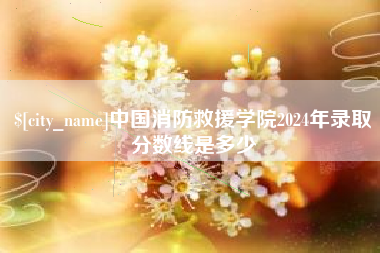 攸县中国消防救援学院2024年录取分数线是多少