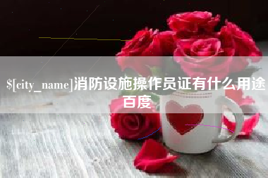 攸县消防设施操作员证有什么用途百度