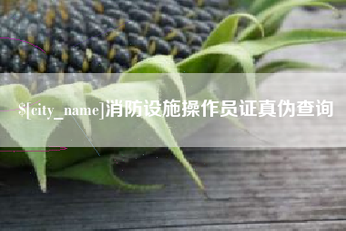 攸县消防设施操作员证真伪查询